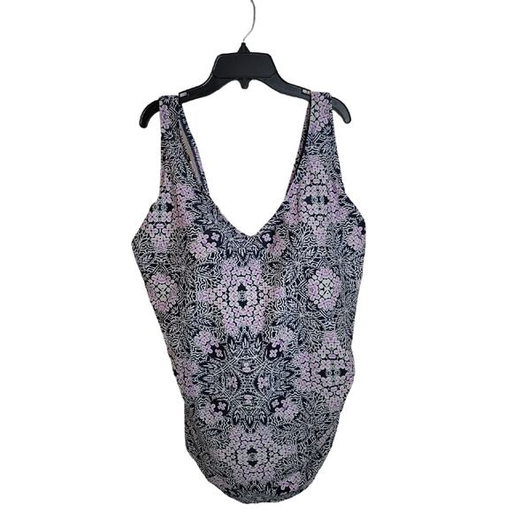 Swimsuits For All Purple Floral One Piece Beach Swimsuit Swimdress Women's SZ 22 - Picture 1 of 9